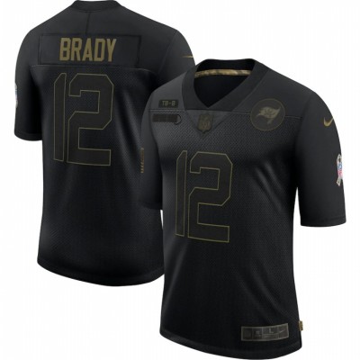 Tampa Bay Buccaneers #12 Tom Brady Nike 2020 Salute To Service Limited Jersey Black Men's